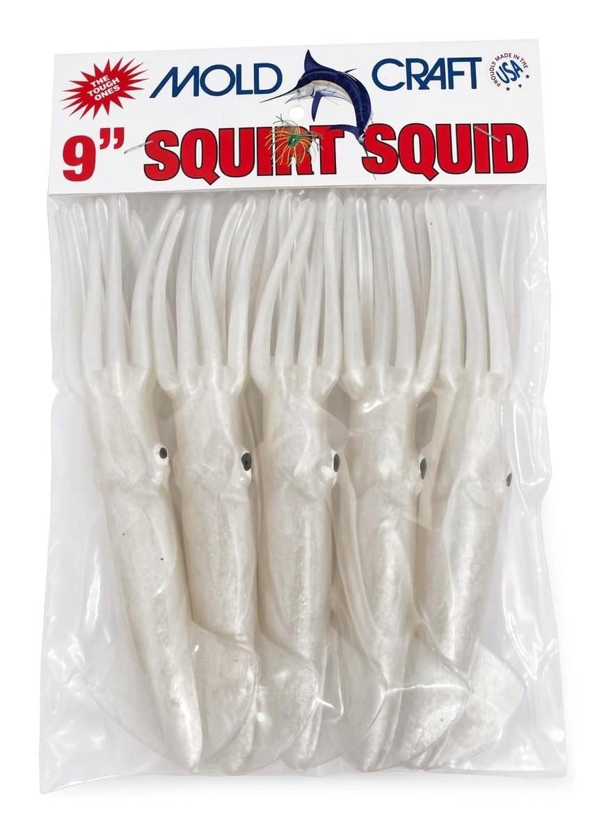 Mold Craft Squid 9" 5-Pack in Pearl